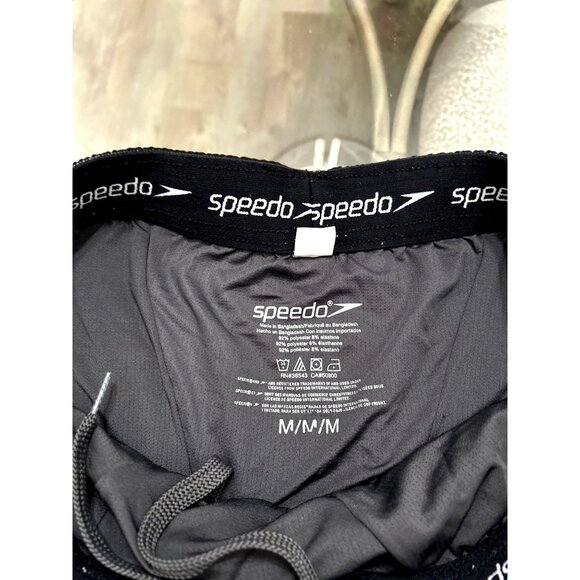 Speedo Mens Swim Trunks Black Quick-Dry Shorts M - Picture 3 of 6